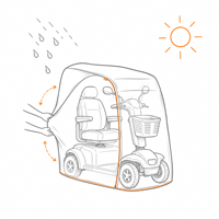 Zubehoer für ein E-Mobil: Wetterschutz.